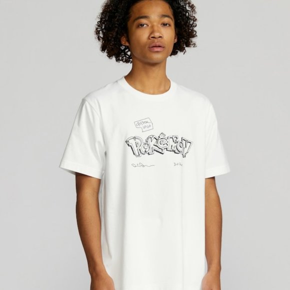 DANIEL ARSHAM X POKEMON T-Shirt Crystal Logo 3020 UNIQLO Size M  New - Picture 3 of 7